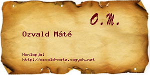 Ozvald Máté névjegykártya