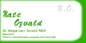 mate ozvald business card