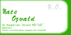 mate ozvald business card